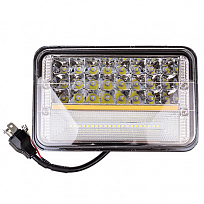 Фара светодиодная OFF ROAD 165*115мм прямоугольная 12V/24V 126W 6000К SKYWAY 51 диода Ближний/Даль